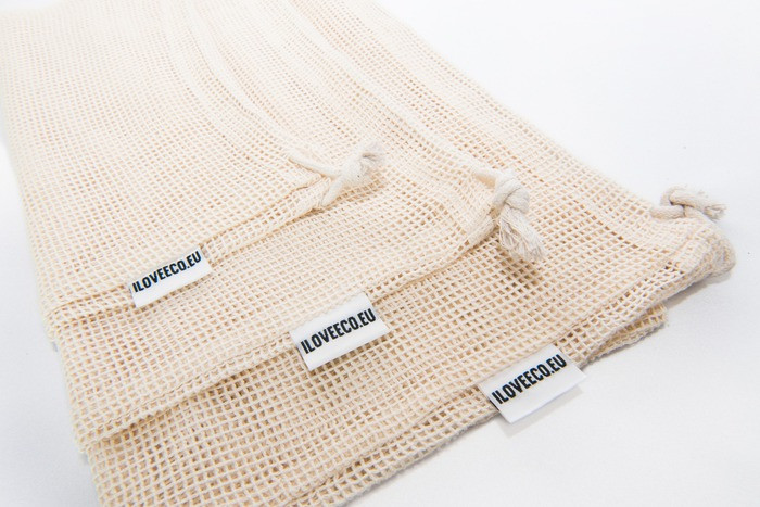 Ilove ECO Sieťové bavlnené vrecká veľkost S (19x16 cm)