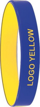 Silikónový náramok KOLORO, modrý/žltý