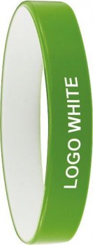 Silikónový náramok KOLORO, zelený/biely