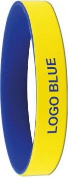 Silikónový náramok KOLORO, žltý/modrý